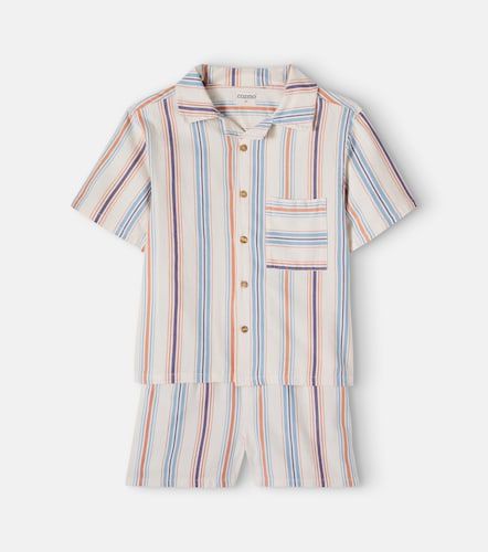 Set Iro de camisa y shorts de algodón a rayas - Cozmo - Modalova