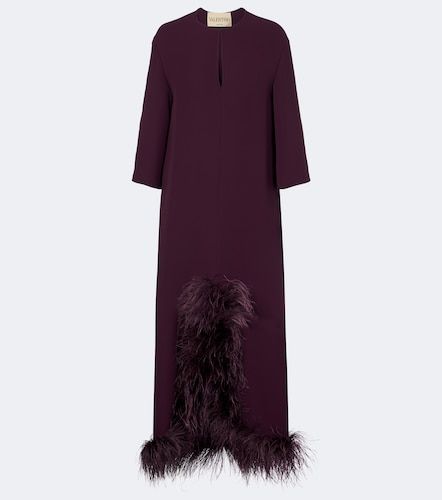 Abito lungo in Cady Couture con piume - Valentino Garavani - Modalova