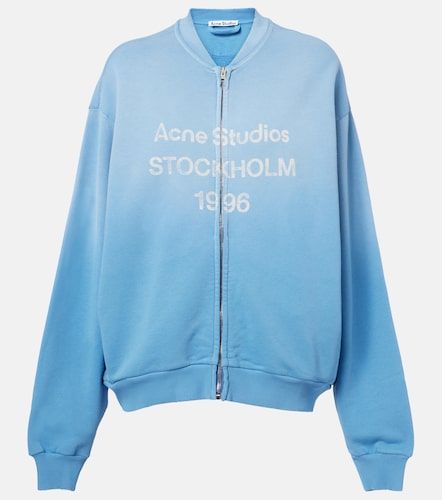 Oversized cotton-blend zip-up sweatshirt - Acne Studios - Modalova