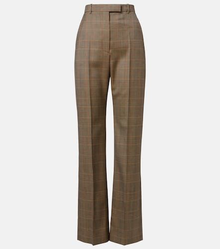 Country Check high-rise wool straight pants - McQueen - Modalova