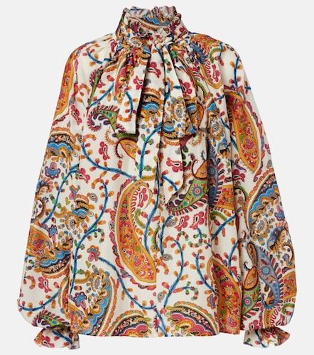 Blusa de algodón y seda estampada - Etro - Modalova