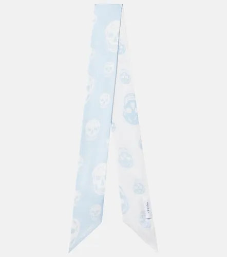 Pañuelo Skull de seda estampado - McQueen - Modalova