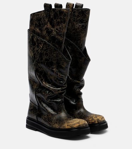 Botas Passeggiata de piel drapeadas - The Attico - Modalova