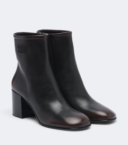 Miu Miu Logo leather ankle boots - Miu Miu - Modalova