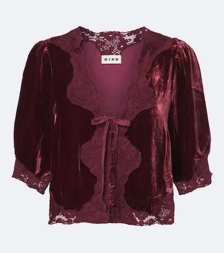 Top Ursula de terciopelo con encaje - Rixo - Modalova