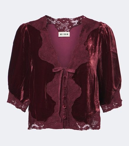 Top Ursula in velluto con pizzo - Rixo - Modalova