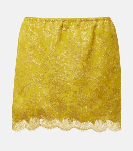Minirock aus Jacquard mit Spitze - Saint Laurent - Modalova