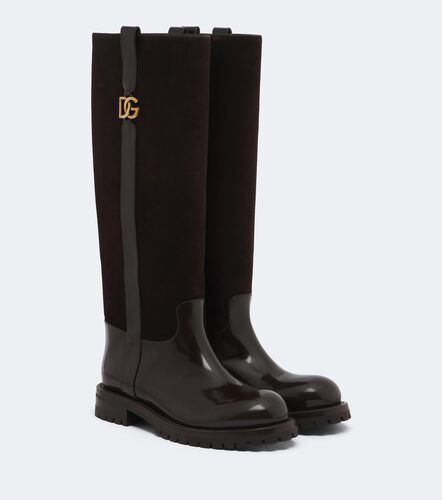 DG leather and suede knee-high boots - Dolce&Gabbana - Modalova