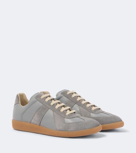 Replica suede-trimmed leather sneakers - Maison Margiela - Modalova