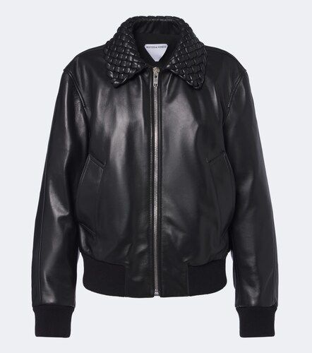 Giacca blouson in pelle Intrecciato - Bottega Veneta - Modalova