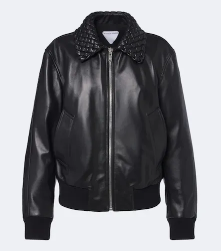 Intrecciato leather blouson jacket - Bottega Veneta - Modalova