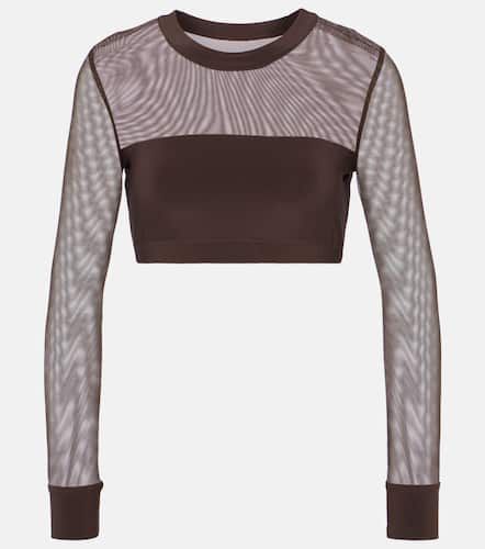 Top cropped con pannelli in mesh - Norma Kamali - Modalova