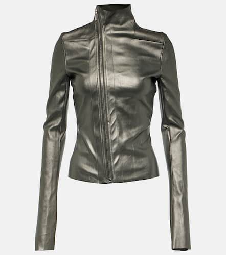 Metallic leather and cotton jacket - Rick Owens - Modalova