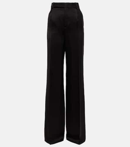 High-rise wide-leg silk pants - Saint Laurent - Modalova