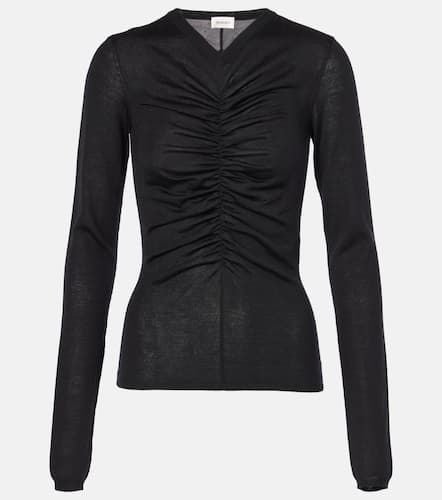 Ruched cashmere, wool and silk top - Saint Laurent - Modalova