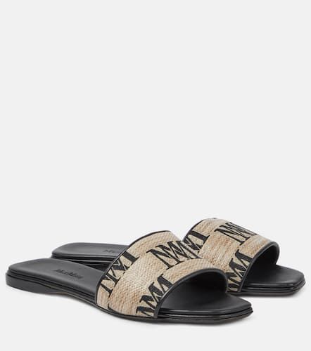 Logo jacquard raffia-effect slides - Max Mara - Modalova