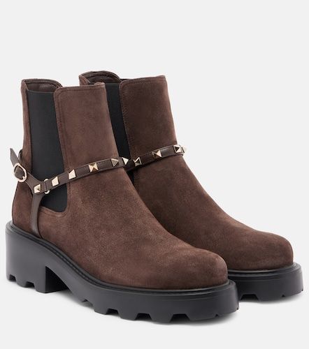 Stivaletti Beatle Rockstud in suede - Valentino Garavani - Modalova