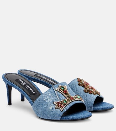 Mules de denim con cristales - Dolce&Gabbana - Modalova