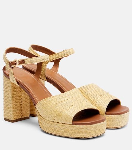 Jodie raffia and leather platform sandals - Staud - Modalova