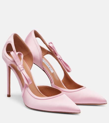 Soave 105 bow-detail satin pumps - Aquazzura - Modalova