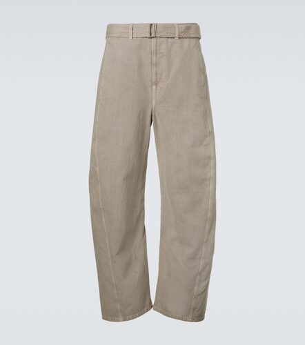 Twisted belted cotton twill pants - Lemaire - Modalova