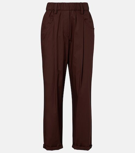 Pantalones rectos de algodón con cuentas Monili - Brunello Cucinelli - Modalova