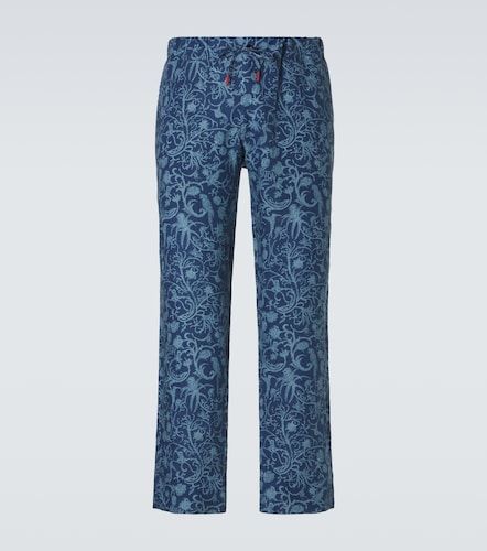 Pantaloni regular in lino con stampa - Kiton - Modalova
