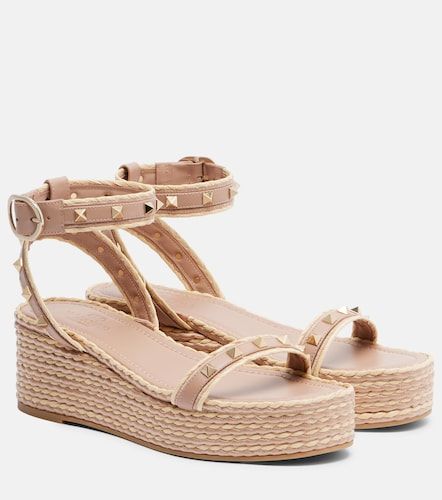 Rockstud leather platform sandals - Valentino Garavani - Modalova