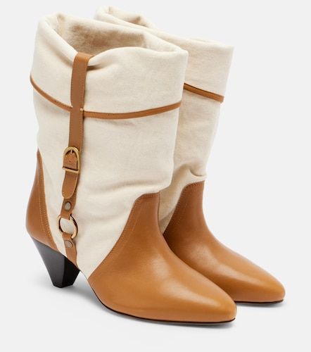 Darner 55 leather-trimmed ankle boots - Isabel Marant - Modalova