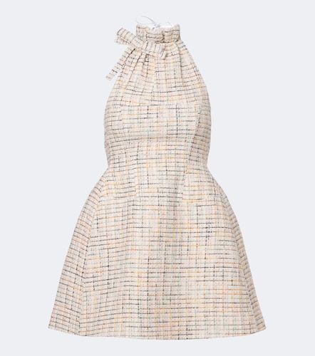 Halterneck cotton-blend tweed minidress - Shushu/Tong - Modalova