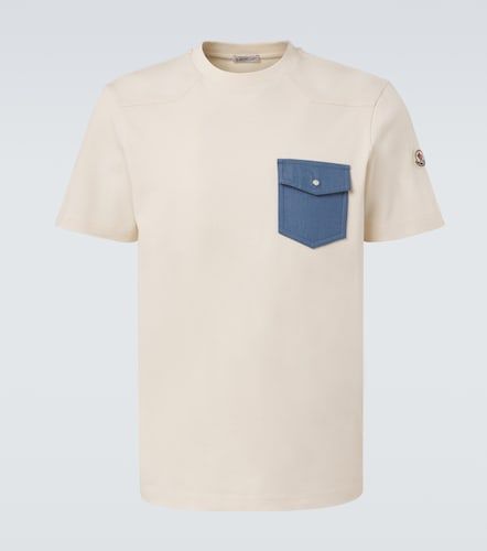 Camiseta de jersey de algodón con denim - Moncler - Modalova