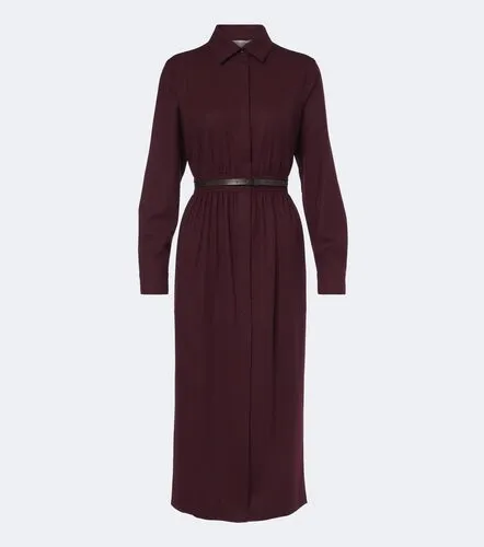 Belted wool-blend shirt dress - Max Mara - Modalova