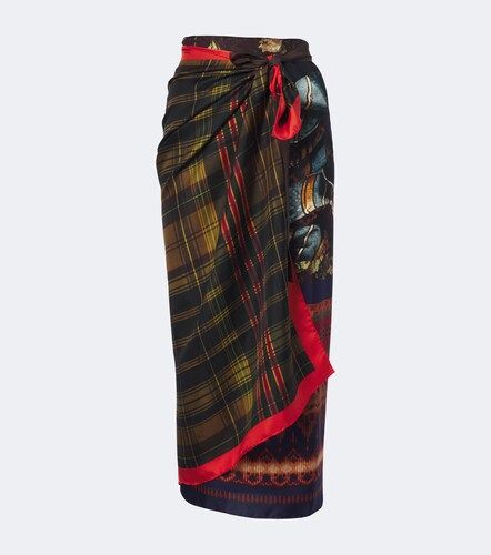 Falda envolvente de sarga de seda estampada - Dries Van Noten - Modalova