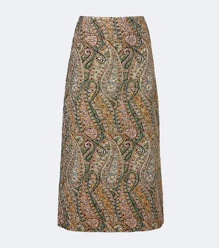 Paisley jacquard midi skirt - Dries Van Noten - Modalova