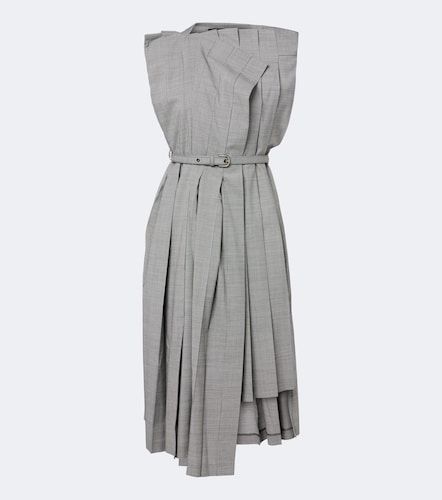 Houndstooth pleated asymmetric midi dress - Junya Watanabe - Modalova