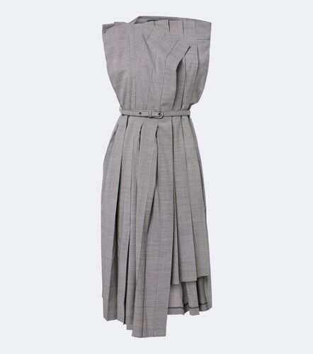 Vestido midi asimétrico con pata de gallo - Junya Watanabe - Modalova