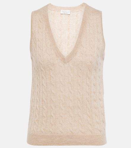 Cable-knit alpaca and cotton sweater vest - Brunello Cucinelli - Modalova