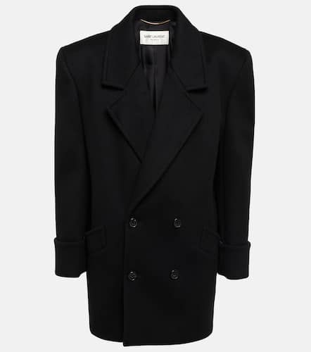 Cappotto doppiopetto in lana vergine - Saint Laurent - Modalova