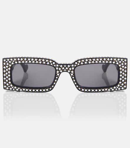 Eckige Sonnenbrille Double G mit Kristallen - Gucci - Modalova