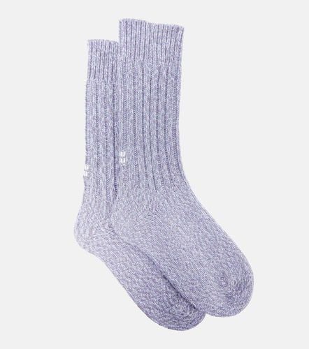 Logo cashmere and wool socks - Miu Miu - Modalova