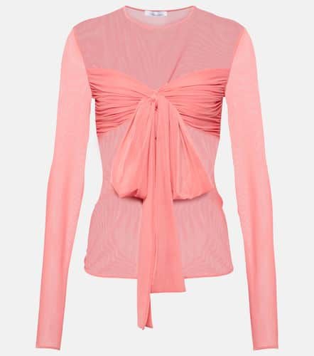 Blumarine Bow-detail jersey top - Blumarine - Modalova