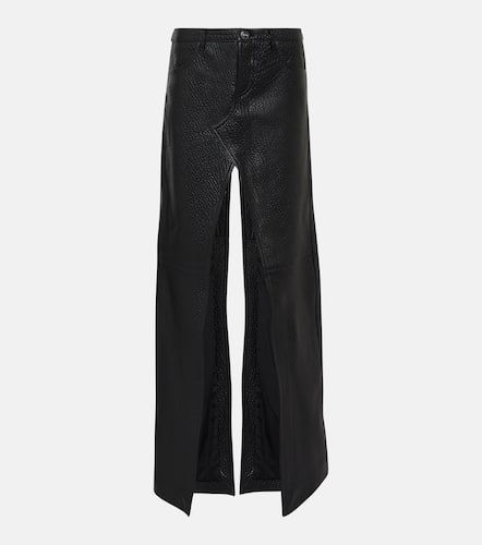 Leather split-hem maxi skirt - David Koma - Modalova