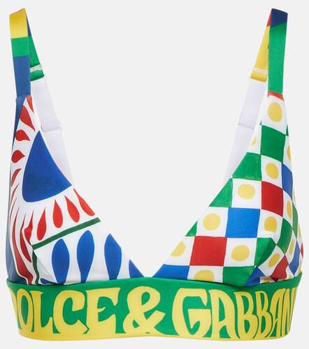 Bralette de jersey técnico estampado - Dolce&Gabbana - Modalova