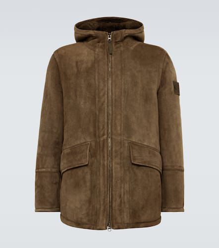 Ghost Compass shearling-lined suede jacket - Stone Island - Modalova