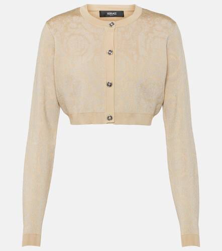 Barocco cropped lamÃ© cardigan - Versace - Modalova