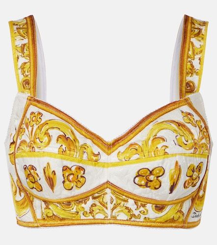 Top cropped Majolica in popeline - Dolce&Gabbana - Modalova