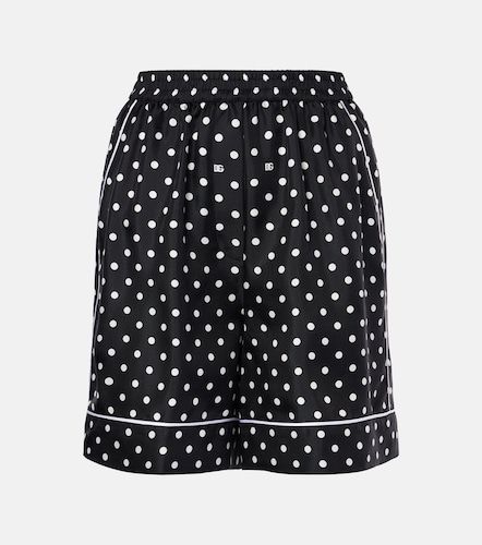 Shorts de sarga de seda con lunares - Dolce&Gabbana - Modalova
