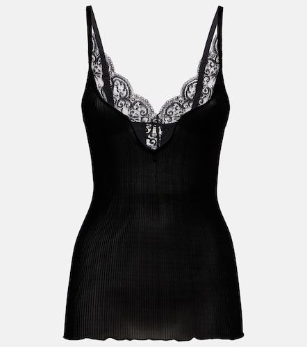 Top de seda con encaje - Saint Laurent - Modalova