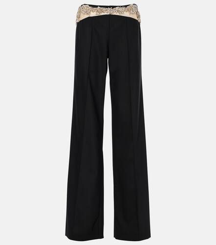 Stelle embellished wool-blend slim pants - Costarellos - Modalova