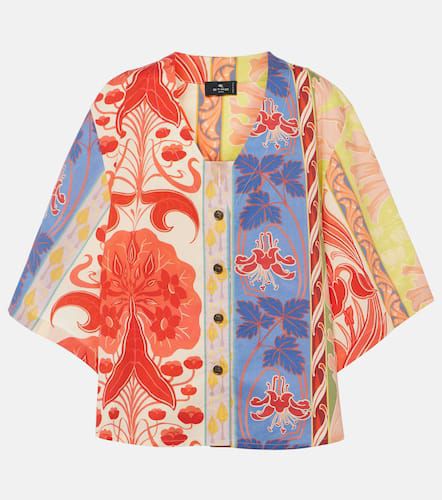 Printed oversized cotton-blend shirt - Etro - Modalova